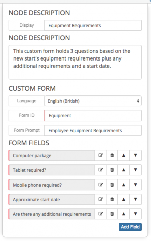 form properties including form id and form prompt