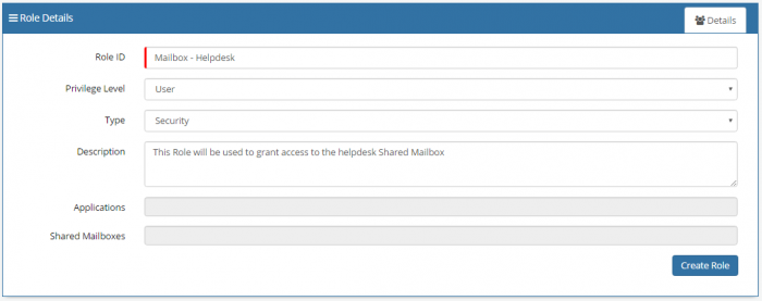 Creating a Role to control Shared Mailbox Access